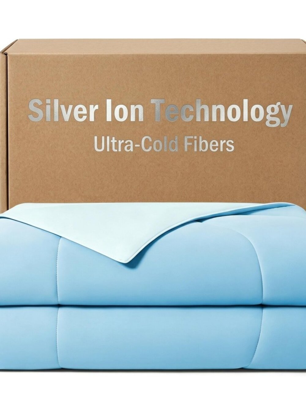 Silver Infused Ultra Cold Fiber Cooling Comforter Q-Max 0.45+ Full/Queen (90"x90